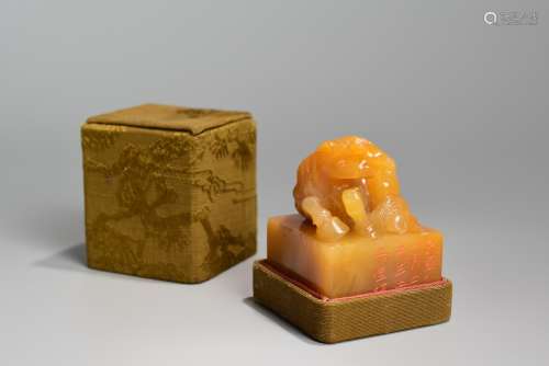 A Carved Horse Shoushan Tianhuang Stone Seal