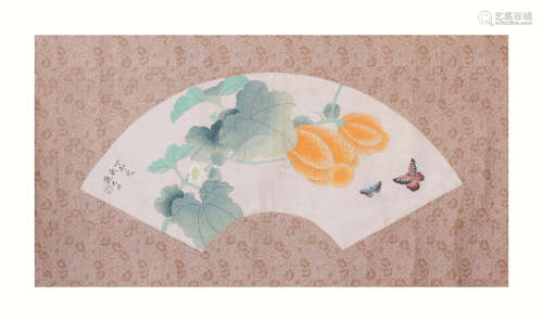 A Chinese Melon with Butterfly Fun Painting, Zhang Dazhuang ...