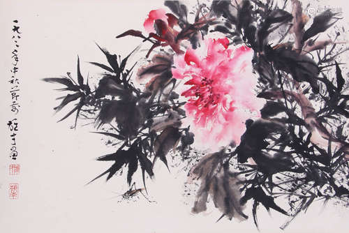 A Chinece Flower Painting, Li Xiongcai Mark