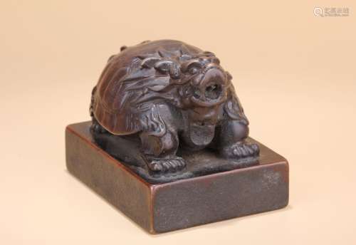 A Dragon Turtle Figure Bronze Seal