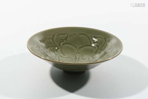 chinese celadon porcelain conical bowl