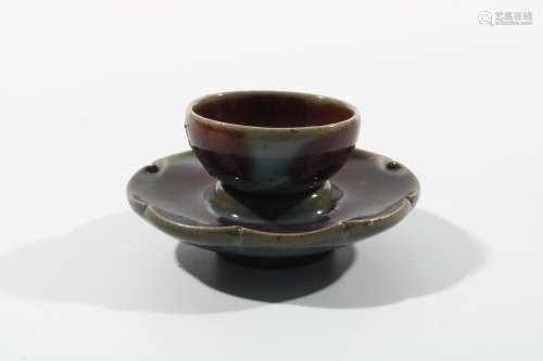 A set of chinese jun porcelain tea cups