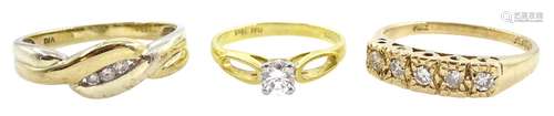 18ct gold single stone diamond ring