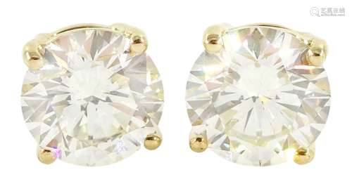 Pair of 18ct gold round brilliant cut diamond stud earrings