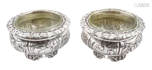 Pair of George IV silver salts