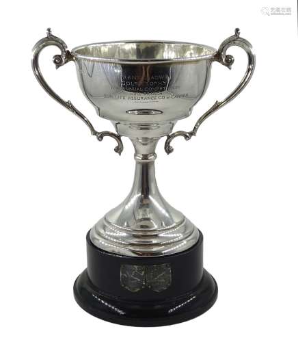 Silver presentation cup inscribed 'Frank Gladwin Golf Trophy...