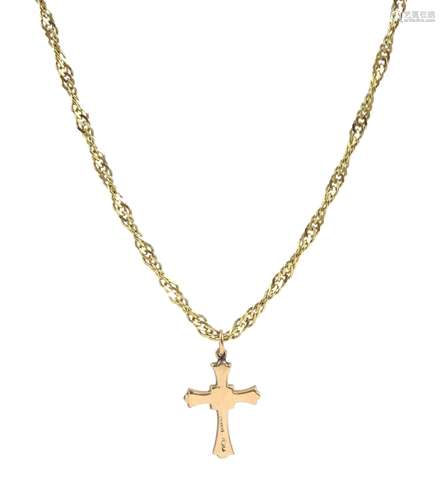 9ct rose gold cross pendant