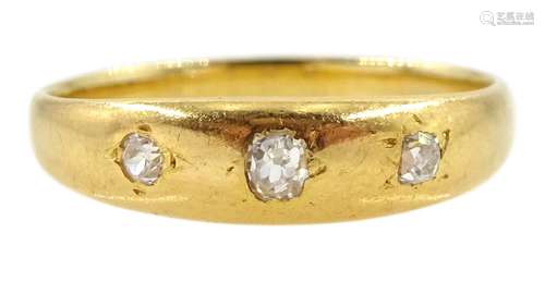 Early 20th century 18ctgold three stone old cut diamond gyps...