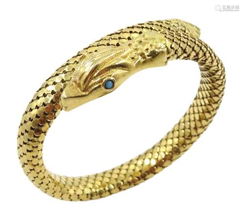 18ct gold snake bangle
