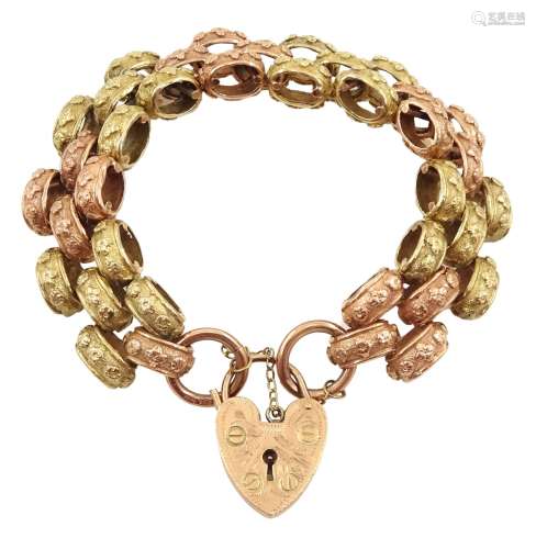 9ct rose and yellow gold link bracelet