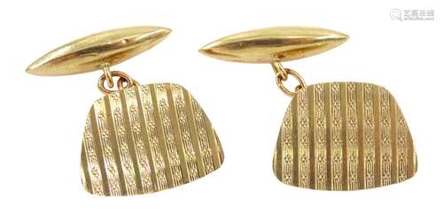 Pair of 9ct gold ink cufflinks