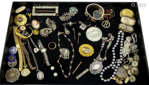 Collection of Victorian and later jewellery including gold c...