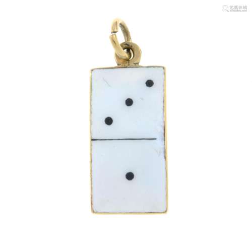 An Edwardian 9ct gold and enamel domino charm.Hallmarks for ...