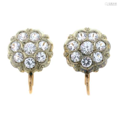 Cubic zirconia cluster earrings,