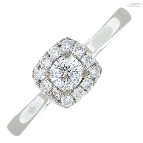 An 18ct gold brilliant-cut diamond cluster ring.Total diamon...