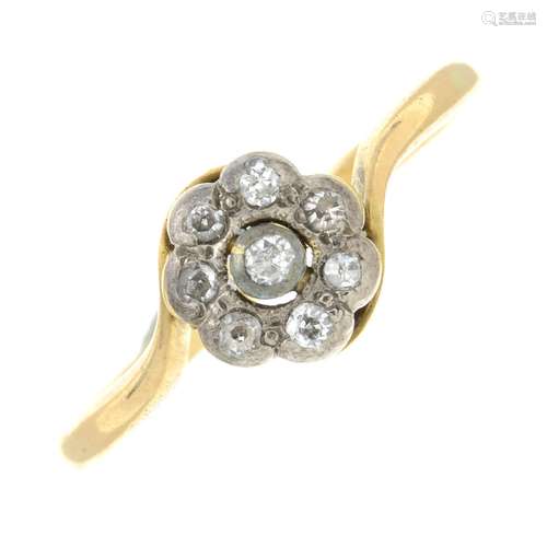 A diamond floral cluster ring.Ring size K.