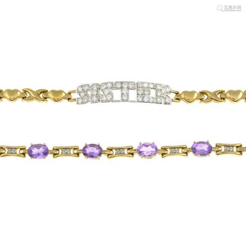 9ct gold cubic zirconia bracelet, hallmarks for 9ct gold, le...