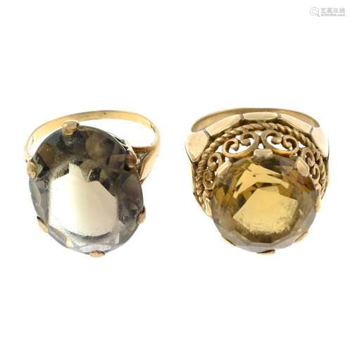 9ct gold smoky quartz ring, hallmarks for 9ct gold, ring siz...