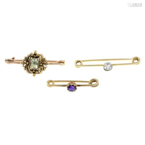 Old-cut diamond brooch,