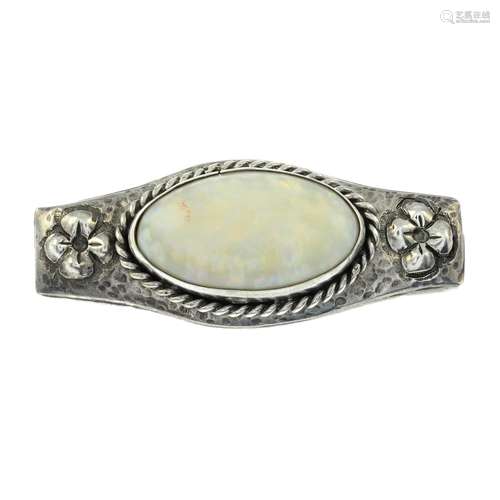 An Arts and Crafts silver opal brooch, in the manner of Mary...