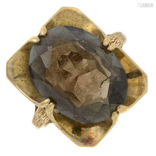 A 9ct gold smoky quartz single-stone ring.Hallmarks for 9ct ...