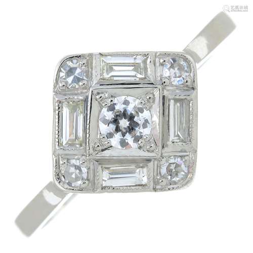 A vari-cut diamond cluster ring.Estimated total diamond weig...