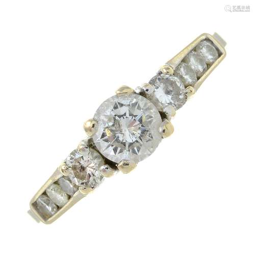 An 18ct gold brilliant-cut diamond dress ring.Principal diam...