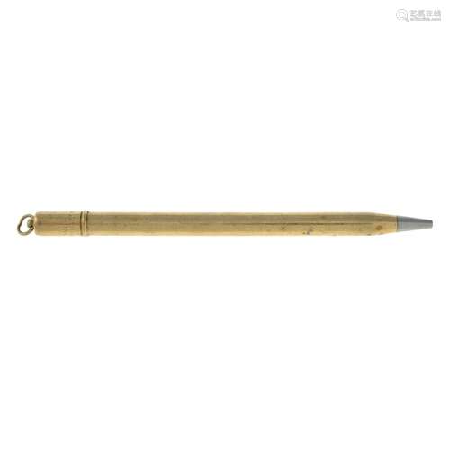 An early 20th century 9ct gold retractable pencil.Stamped 9C...