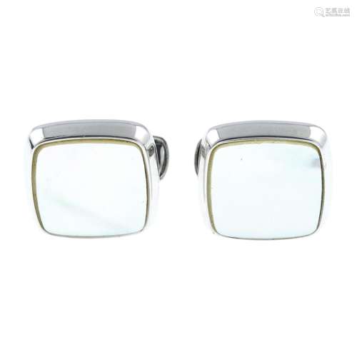 A pair of mother-of-pearl cufflinks,