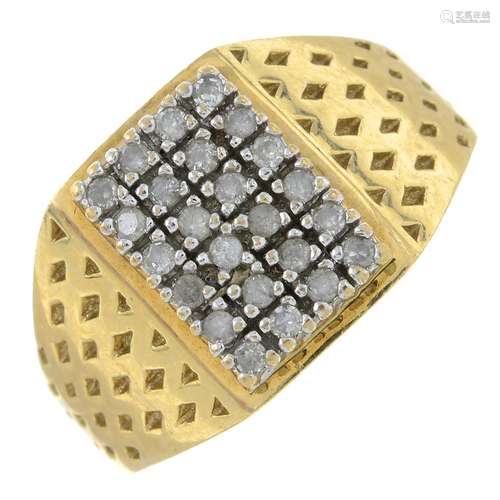 A 9ct gold diamond ring.Total diamond weight 0.30ct, stamped...