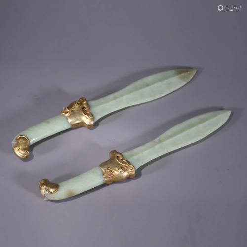 Pairs of Hetian Jade Dagger