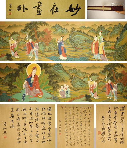 Luohantu Handing Scroll on Silk from Ding Guanpeng