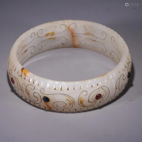 Hetian Jade Bracelet with Gold