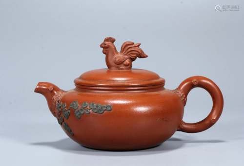 Dark-red Enameled Pottery Teapot from Jiang Rong