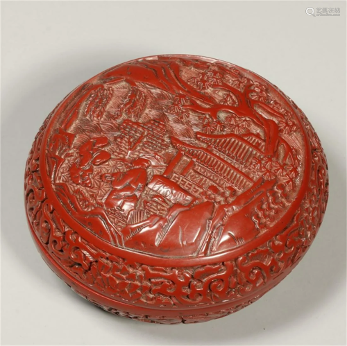 Carved Lacquerware Figures and Story Box