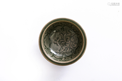 Celadon Glazed Flower Bowl