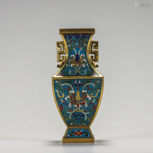 Cooper Flower Vase with Lacquer Enamel