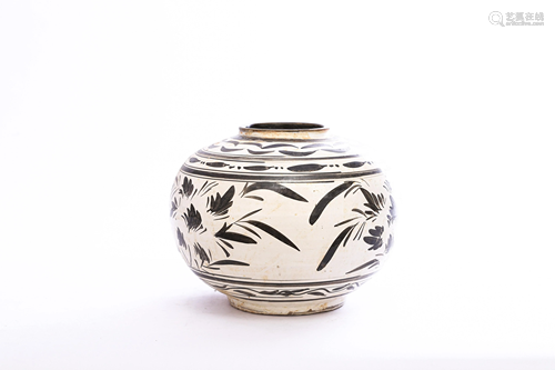 White Glazed Flower Jar