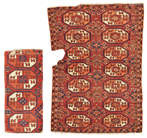 Two Kizil Ayak Rug Fragments