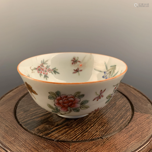 Chinese Famille Rose Flower Bowl