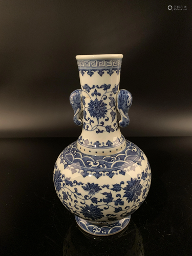 Chinese Blue and White Flower Vase