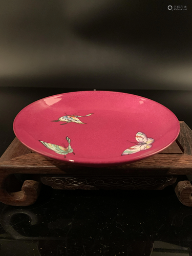 Chinese Famille Rose Butterfly Plate