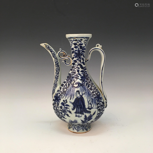 Chinese Blue-White Figure Pitcher