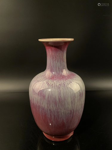 Chinese Flambe Glazed Porcelain Vase