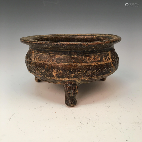 Chinese Yue Ware Tripod Censer