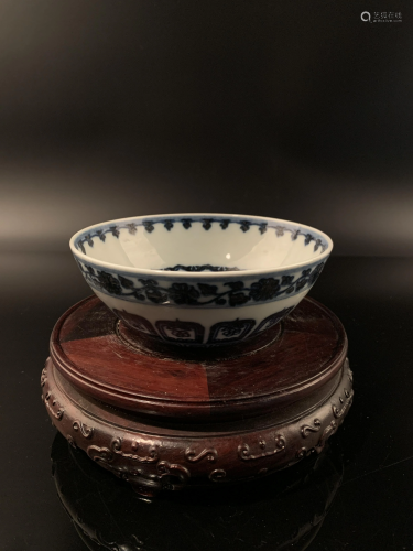 Chinese Blue and White Bowl Xuande Mark
