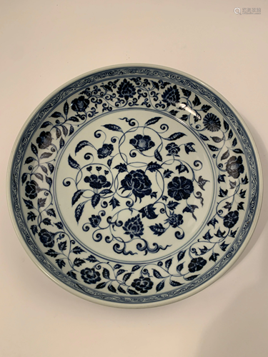 Chinese Ming Blue and White Dish