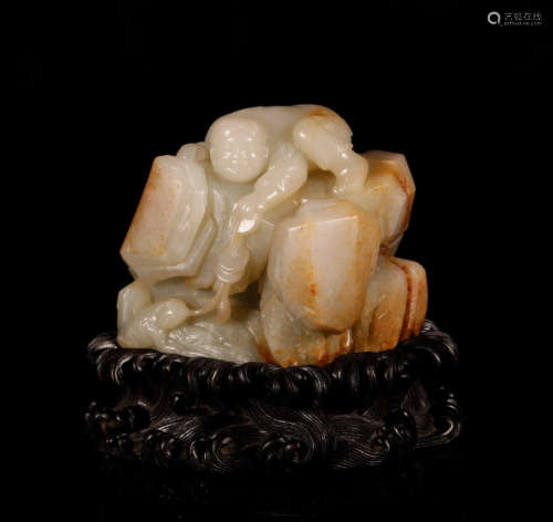 Qing Dynasty hetian Jade toad ornaments