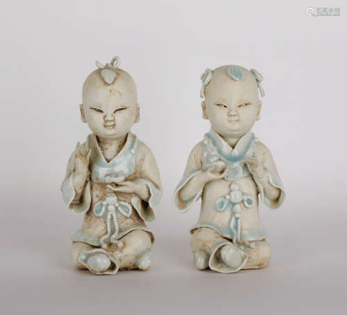 Pair a boy and a girl porcelain in Song Dynasty