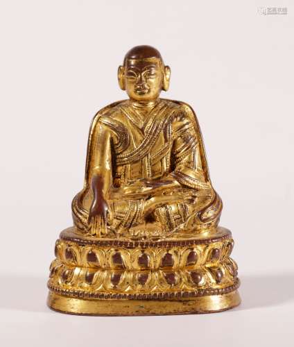Ming Dynasty Gilt bronze Guru